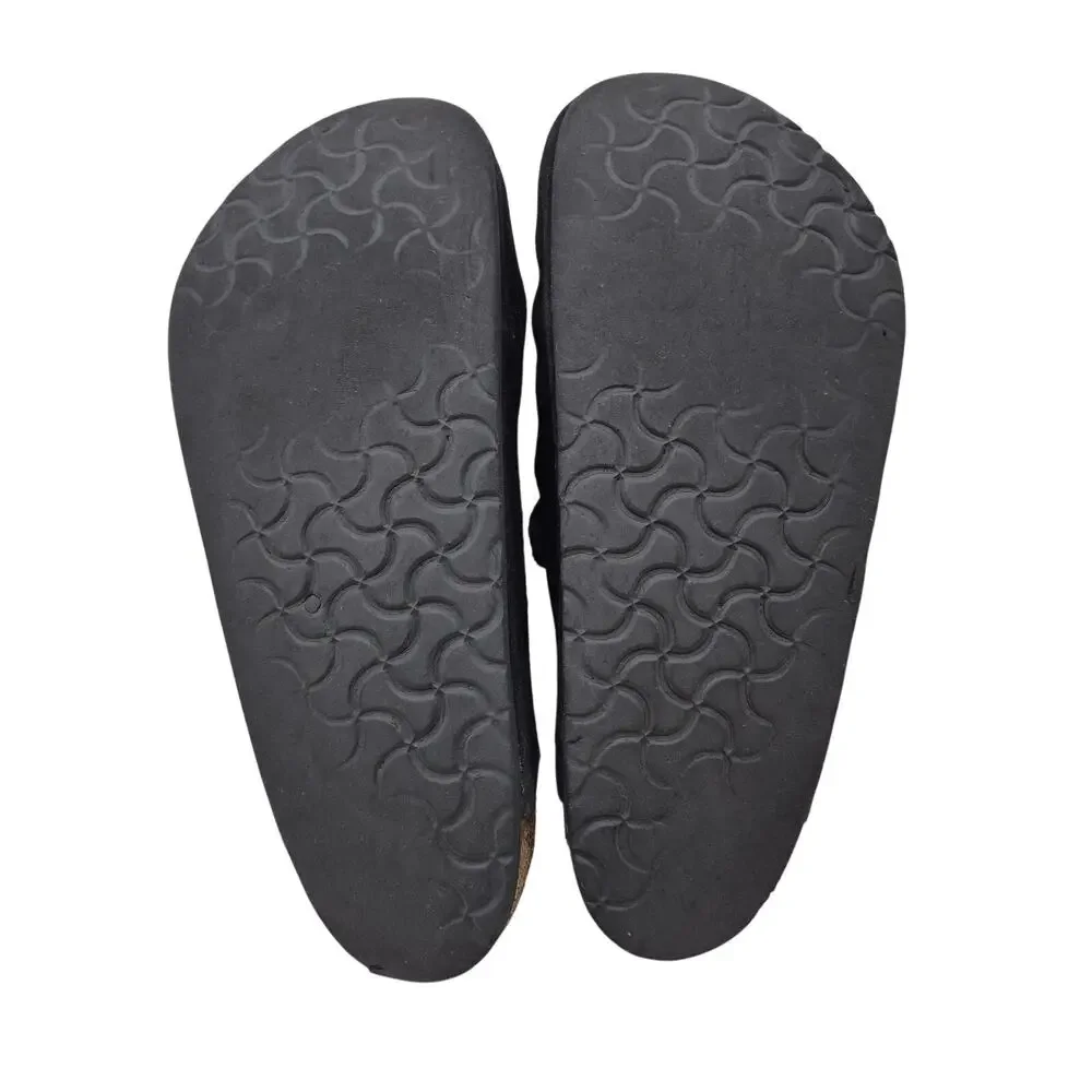 Birkenstock Tokio Suede Leather Black Sandals Soft footbed Men's 43 US 10-10.5